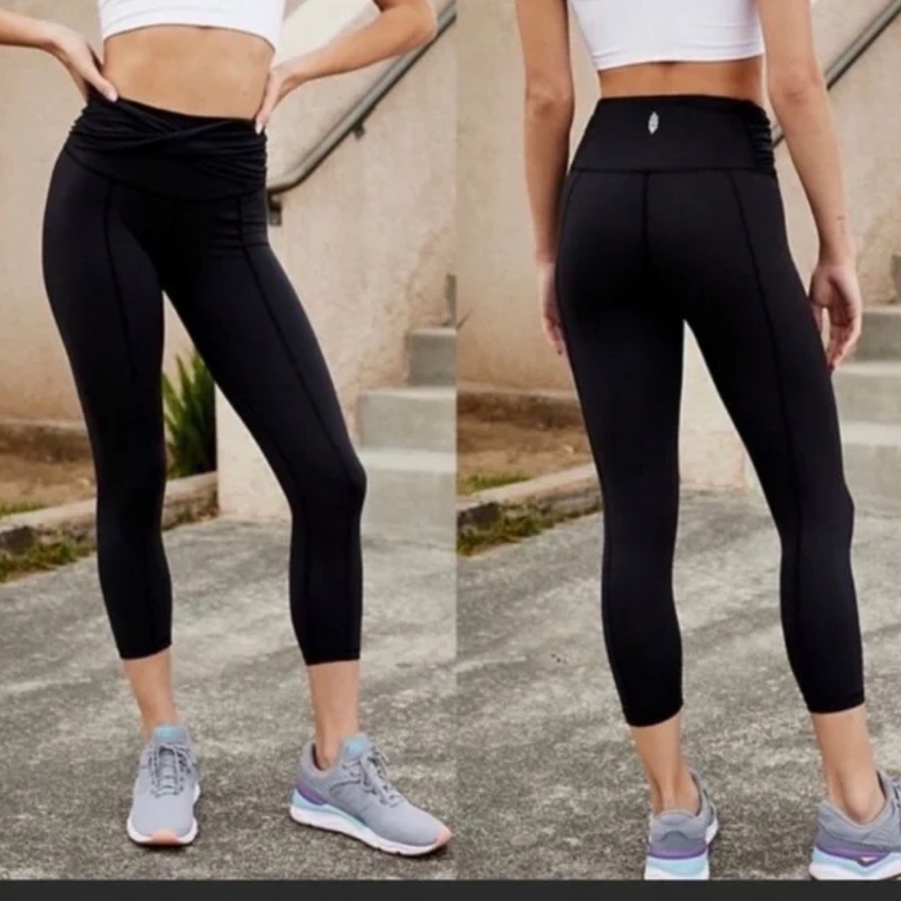 FP Movement by Free People Black Cropped High-Waist Leggings